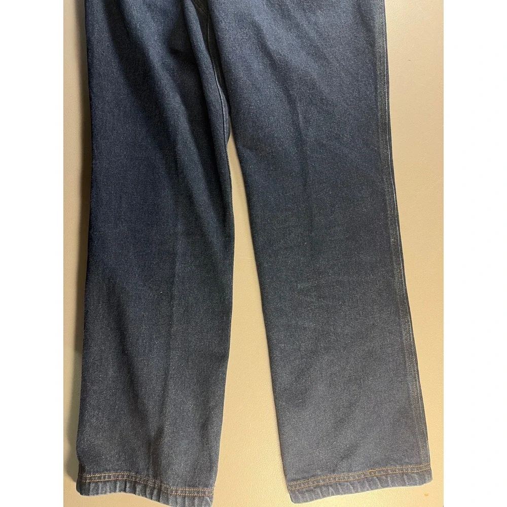 Duluth Trading Co Relaxed Fit Jeans Mens 32x34 Dark Wash Blue 100% Cotton Denim